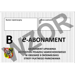 Abonament typu "B" za pół roku